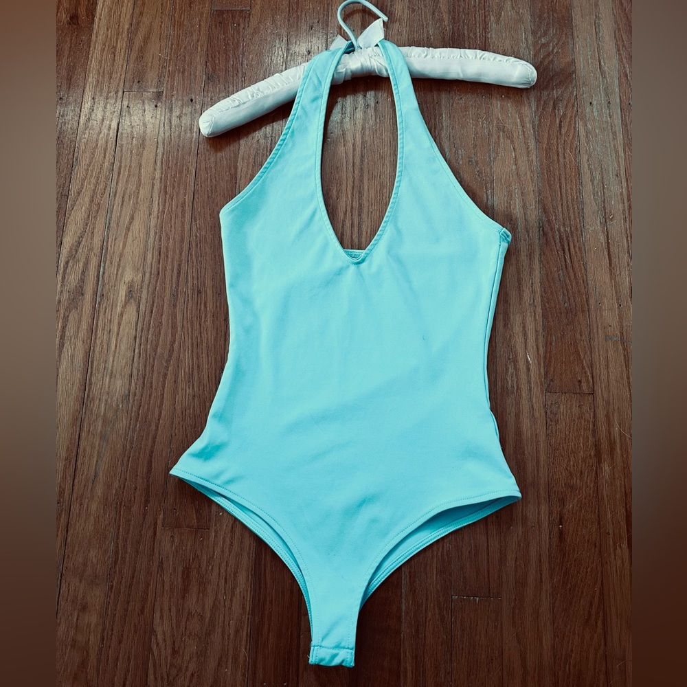 Teal Halter Bodysuit
